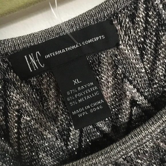 INC Sparkly Tinsel XL Light weight holiday sweater - Picture 6 of 8